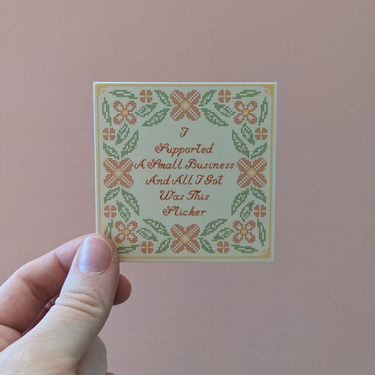 Small Business Cross Stitch Sticker