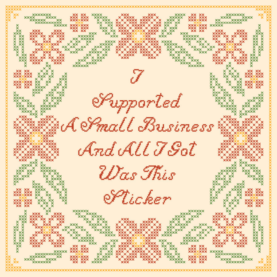 Small Business Cross Stitch Sticker