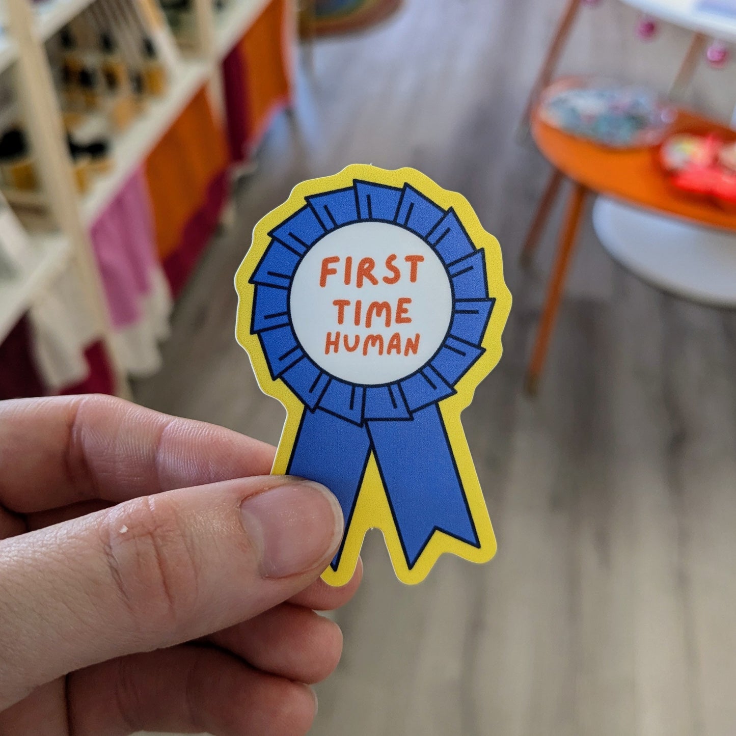 First Time Human Sticker