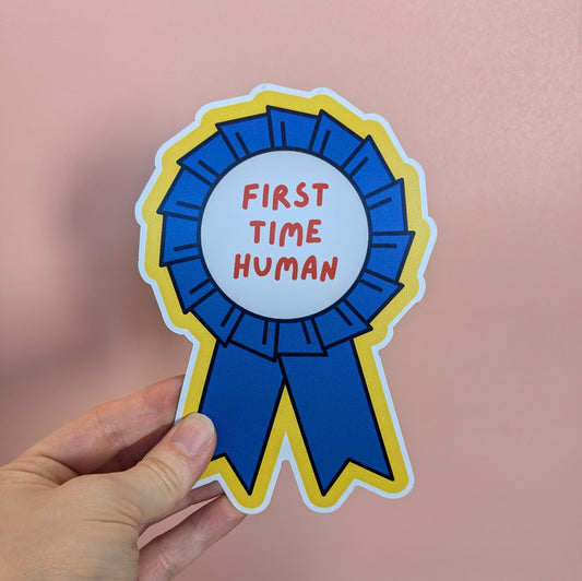 First Time Human Car Magnet