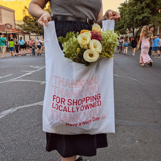 Thank You For Shopping Local Reusable Tote Bag