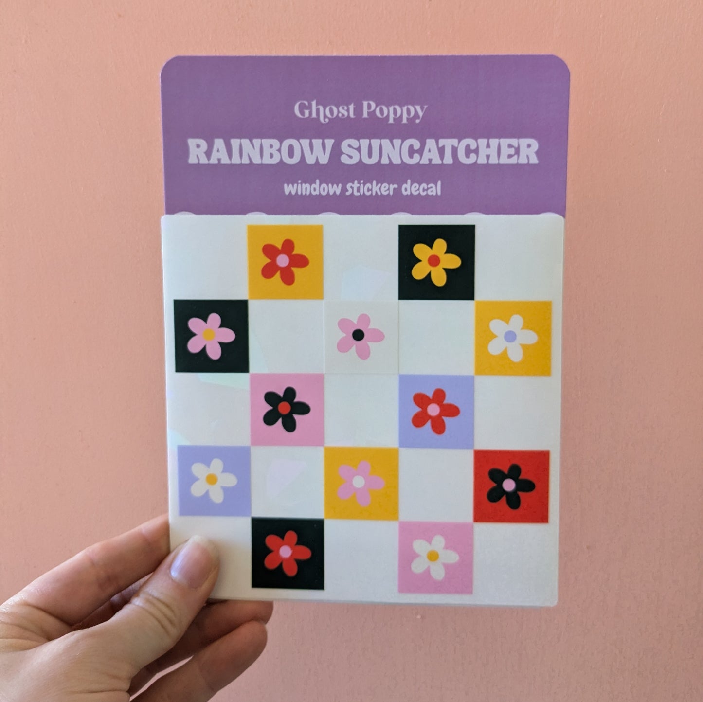 Patchwork Daisy Suncatcher Sticker