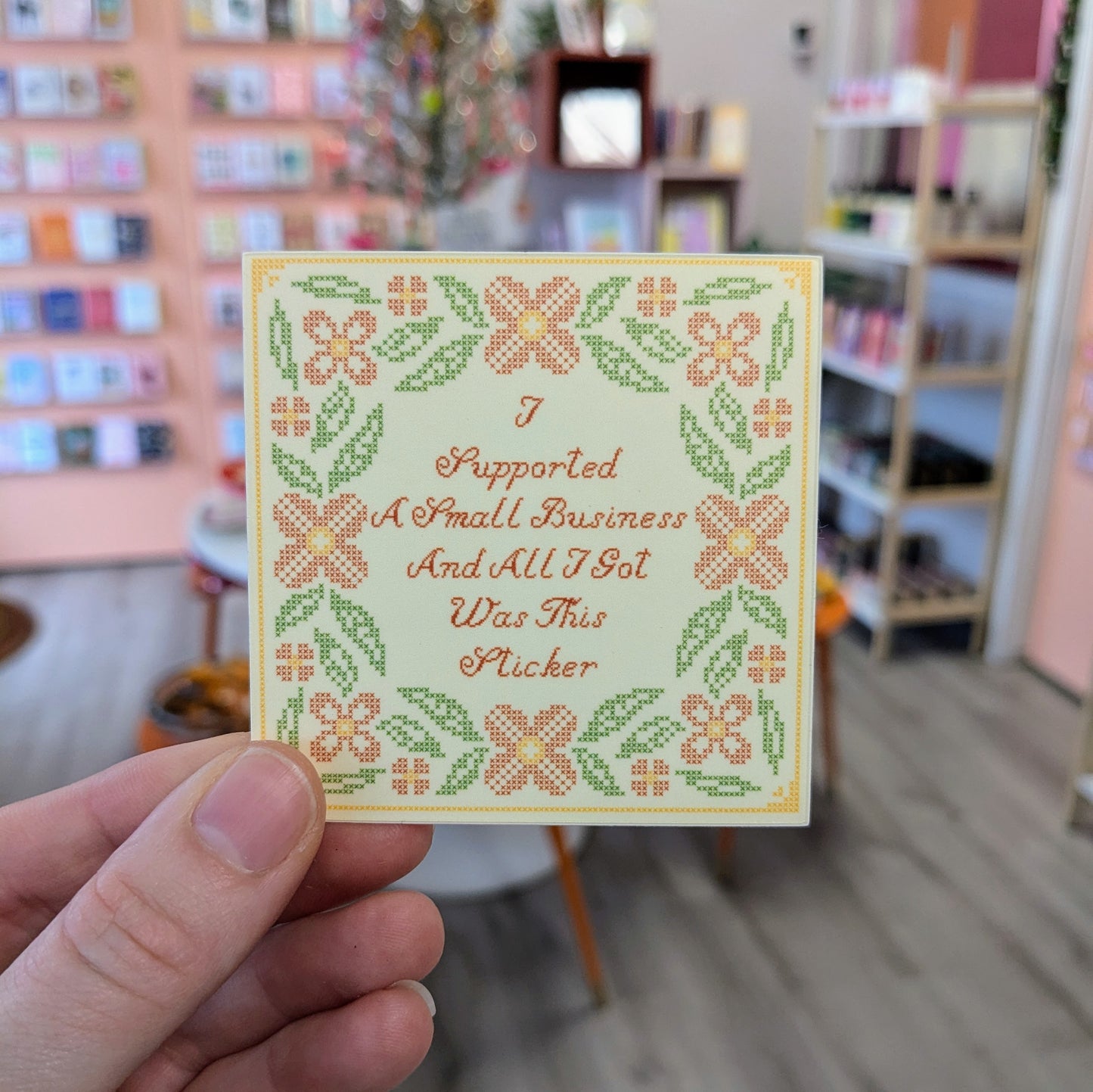 Small Business Cross Stitch Sticker